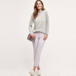 ANTHROPOLOGIE - Pilcro - Light Purple Stet Cropped Straight Crop Jeans